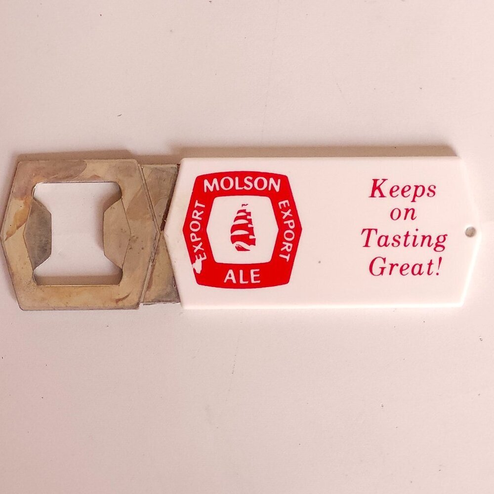 VINTAGE Molson Export Ale Bottle Opener "Keeps on Tasting Great"